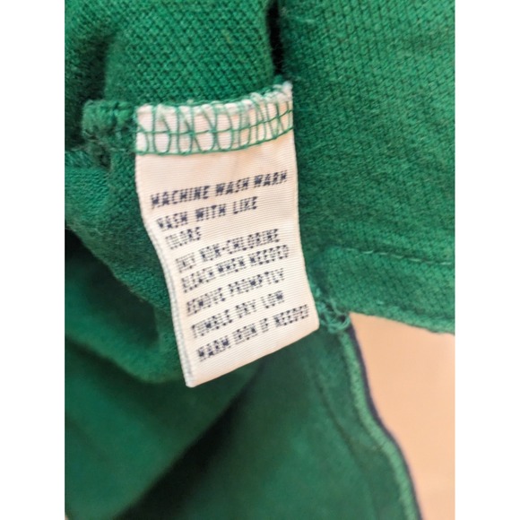 Polo Ralph Lauren Mens L Green Cotton Custom‎ Fit Crest Rugby Polo Shirt - Picture 8 of 9